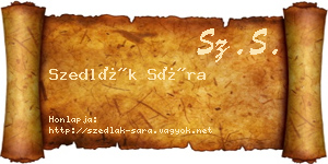 Szedlák Sára névjegykártya