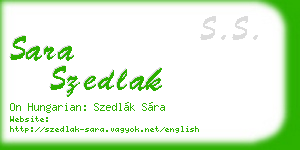 sara szedlak business card
